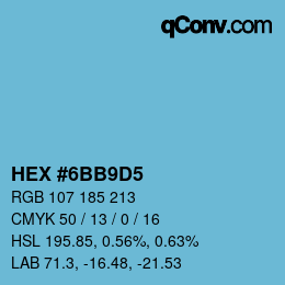 Color code: HEX #6BB9D5 | qconv.com