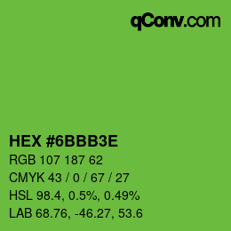 Color code: HEX #6BBB3E | qconv.com