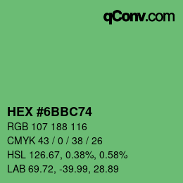 Color code: HEX #6BBC74 | qconv.com