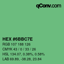 Color code: HEX #6BBC7E | qconv.com