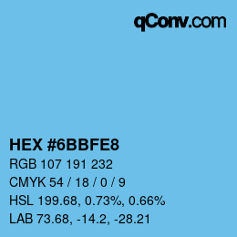 Color code: HEX #6BBFE8 | qconv.com