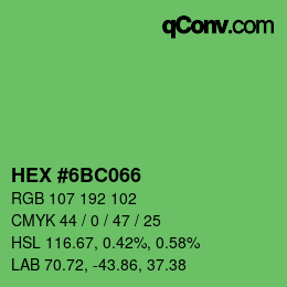 Color code: HEX #6BC066 | qconv.com