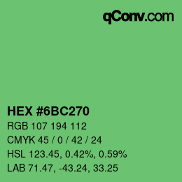 Color code: HEX #6BC270 | qconv.com