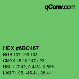 Color code: HEX #6BC467 | qconv.com