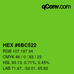 Color code: HEX #6BC522 | qconv.com