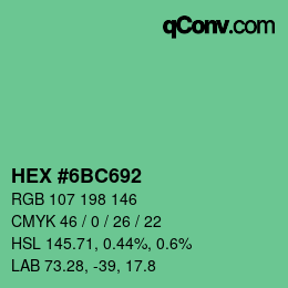 Color code: HEX #6BC692 | qconv.com