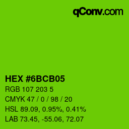 Color code: HEX #6BCB05 | qconv.com