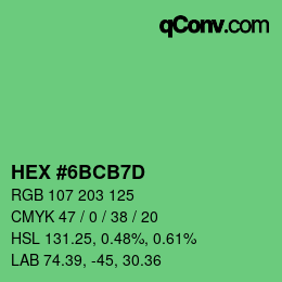 Color code: HEX #6BCB7D | qconv.com