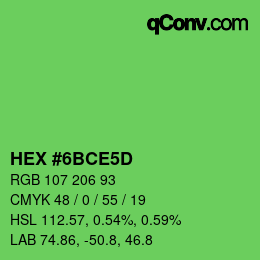 Farbcode: HEX #6BCE5D | qconv.com