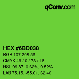 Color code: HEX #6BD038 | qconv.com