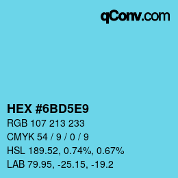 Color code: HEX #6BD5E9 | qconv.com