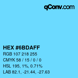 Color code: HEX #6BDAFF | qconv.com