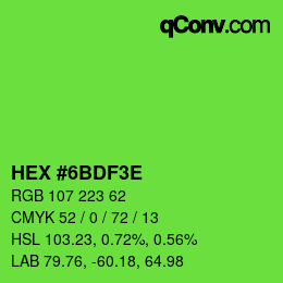 Farbcode: HEX #6BDF3E | qconv.com