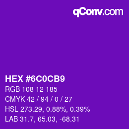 Color code: HEX #6C0CB9 | qconv.com