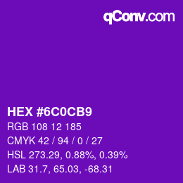 Color code: HEX #6C0CB9 | qconv.com