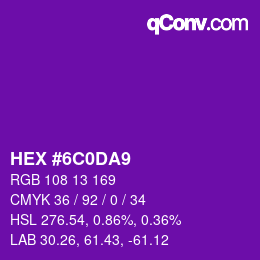 Color code: HEX #6C0DA9 | qconv.com