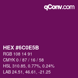 Color code: HEX #6C0E5B | qconv.com
