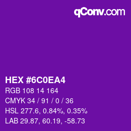 Color code: HEX #6C0EA4 | qconv.com
