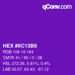 Color code: HEX #6C13B8 | qconv.com