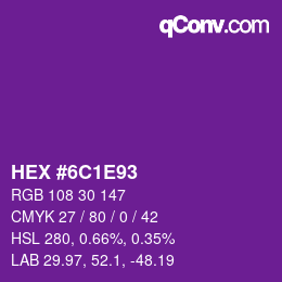 Color code: HEX #6C1E93 | qconv.com