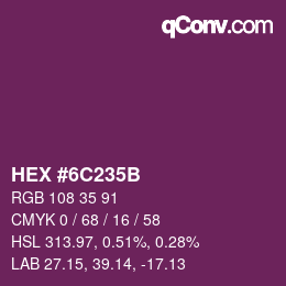 Color code: HEX #6C235B | qconv.com