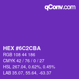 Color code: HEX #6C2CBA | qconv.com