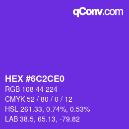 Color code: HEX #6C2CE0 | qconv.com