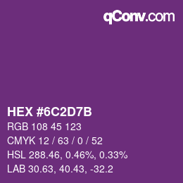 Color code: HEX #6C2D7B | qconv.com