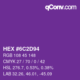 Color code: HEX #6C2D94 | qconv.com