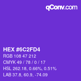 Color code: HEX #6C2FD4 | qconv.com