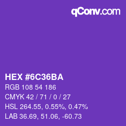 Color code: HEX #6C36BA | qconv.com