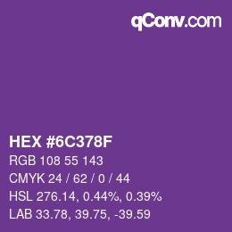 Color code: HEX #6C378F | qconv.com
