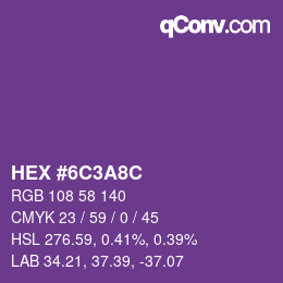 Color code: HEX #6C3A8C | qconv.com