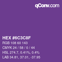 Color code: HEX #6C3C8F | qconv.com