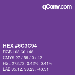 Color code: HEX #6C3C94 | qconv.com