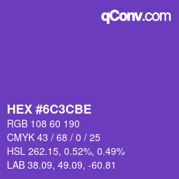 Color code: HEX #6C3CBE | qconv.com