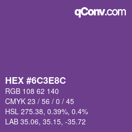 Color code: HEX #6C3E8C | qconv.com