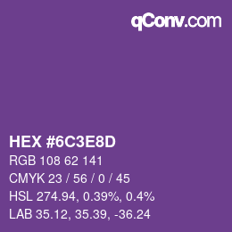 Color code: HEX #6C3E8D | qconv.com