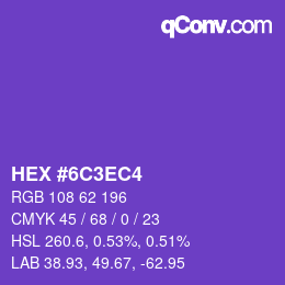 Color code: HEX #6C3EC4 | qconv.com