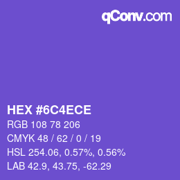 Color code: HEX #6C4ECE | qconv.com