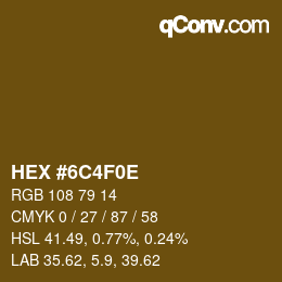Color code: HEX #6C4F0E | qconv.com