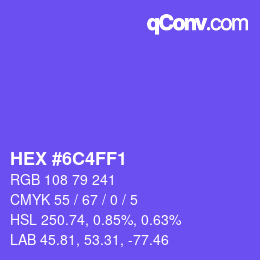 カラーコード: HEX #6C4FF1 | qconv.com