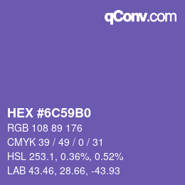 Color code: HEX #6C59B0 | qconv.com