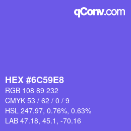 Color code: HEX #6C59E8 | qconv.com