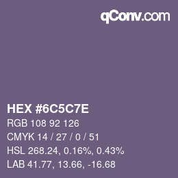 Color code: HEX #6C5C7E | qconv.com