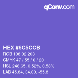 Color code: HEX #6C5CCB | qconv.com