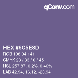 Color code: HEX #6C5E8D | qconv.com