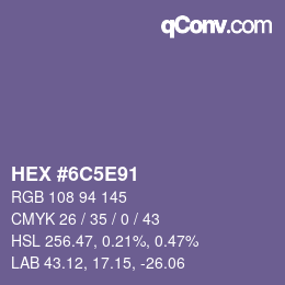 Color code: HEX #6C5E91 | qconv.com