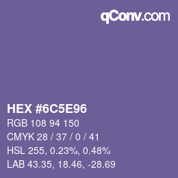 Color code: HEX #6C5E96 | qconv.com