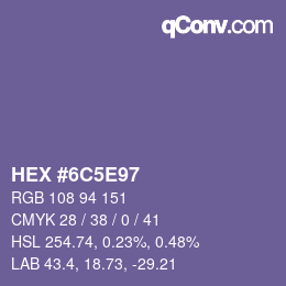Color code: HEX #6C5E97 | qconv.com